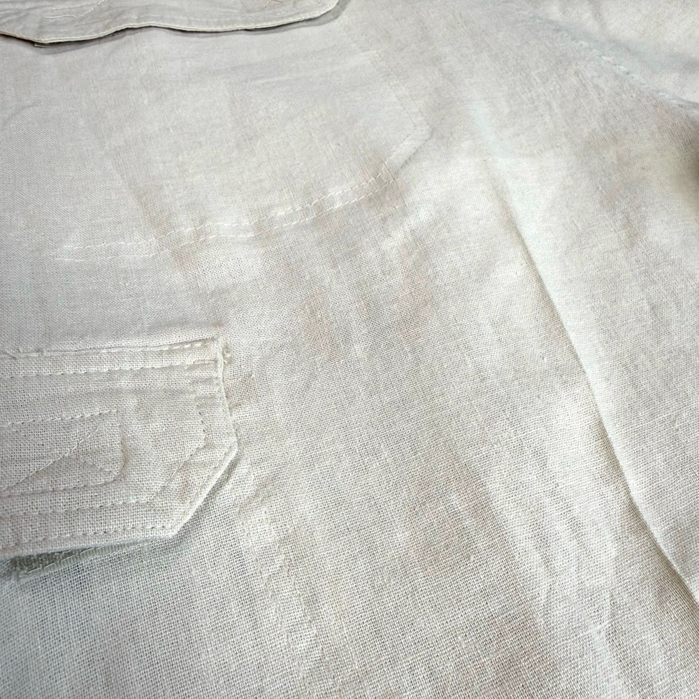 Mens Linen Cargo Slacks Pants 40x30 Cream Beach Vacation Resortwear Quiet Luxury - Picture 13 of 14